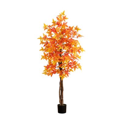 Nearly Natural 6 ft. Autumn Deluxe Maple Artificial Fall Tree
