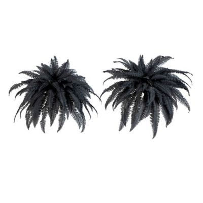 Nearly Natural 48 in. Artificial Halloween Black Boston Fern - Set of 2