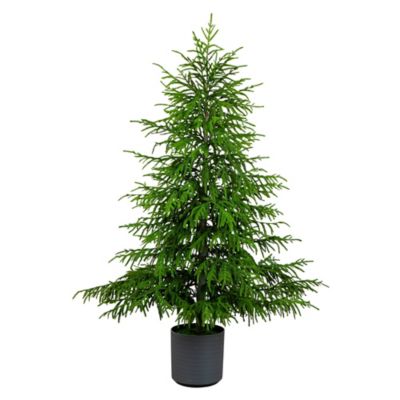 Nearly Natural 6 ft. Artificial Real Touch Norfolk Island Pine Christmas Tree with Natural Look