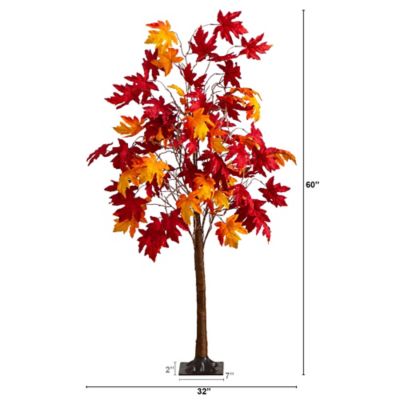 Image showing  5 ft. Pre-Lit Autumn Weeping Maple Artificial Fall Tree with 240 Warm White LED Lights