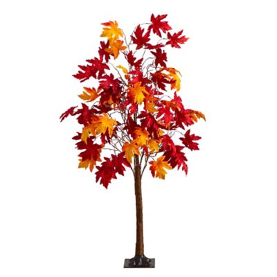Image showing  5 ft. Pre-Lit Autumn Weeping Maple Artificial Fall Tree with 240 Warm White LED Lights