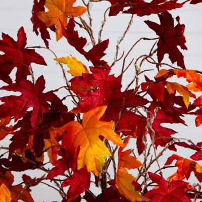 Image showing  5 ft. Pre-Lit Autumn Weeping Maple Artificial Fall Tree with 240 Warm White LED Lights