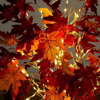 Image showing  5 ft. Pre-Lit Autumn Weeping Maple Artificial Fall Tree with 240 Warm White LED Lights