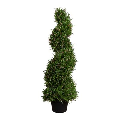 Nearly Natural 3 ft. UV Resistant Artificial Rosemary Spiral Topiary Tree (Indoor/Outdoor)