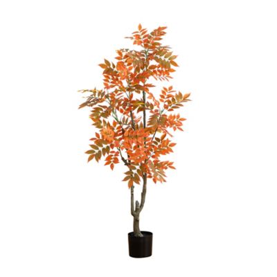 Nearly Natural 5 ft. Autumn Sumac Artificial Fall Tree