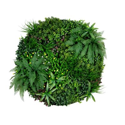 Nearly Natural 40 in. UV Resistant Amalfi Coast Artificial Living Wall Art Panel in Black Aluminum Frame (Indoor/Outdoor)
