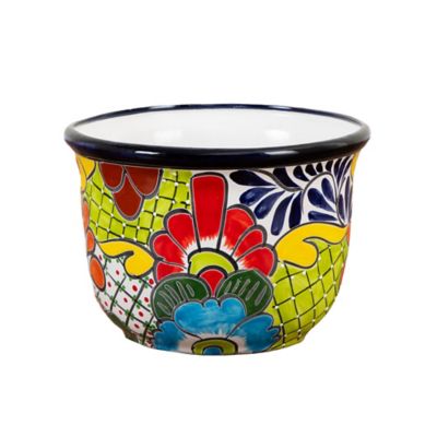 Nearly Natural 9in. x 12.5in. Handmade Mexican Talavera Ceramic Planter