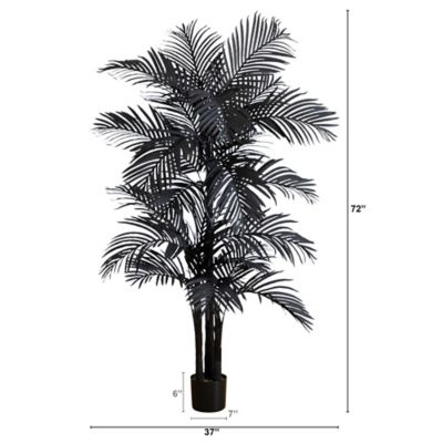 Image showing  6 ft. Artificial Halloween Black Golden Cane Tree