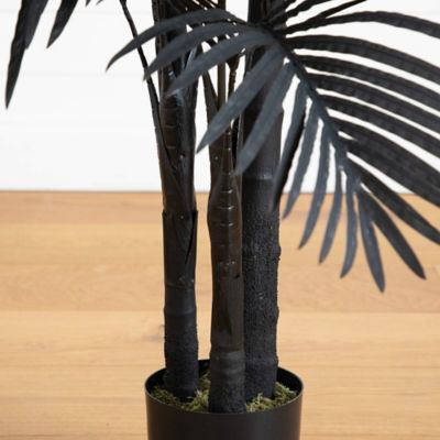 Image showing  6 ft. Artificial Halloween Black Golden Cane Tree