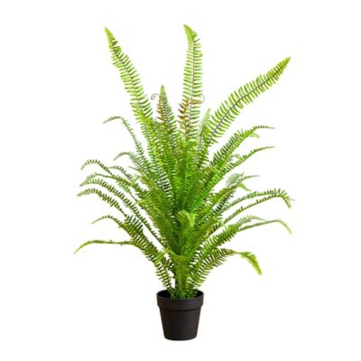 Nearly Natural 3 ft. UV Resistant Artificial Boston Fern Potted Plant with Real Touch Leaves (Indoor/Outdoor)