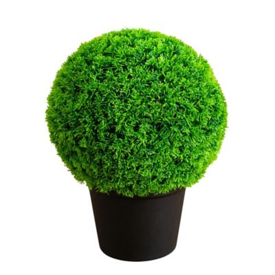 Nearly Natural 16 in. UV Resistant Artificial Mediterranean Cypress Topiary Plant (Indoor/Outdoor)