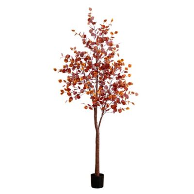 Nearly Natural 8 ft. Pre-Lit Grand Autumn Eucalyptus Artificial Fall Tree with 540 Warm White LED Lights