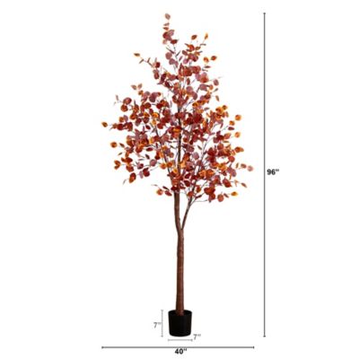 Image showing  8 ft. Pre-Lit Grand Autumn Eucalyptus Artificial Fall Tree with 540 Warm White LED Lights