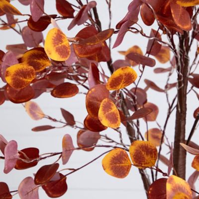 Image showing  8 ft. Pre-Lit Grand Autumn Eucalyptus Artificial Fall Tree with 540 Warm White LED Lights
