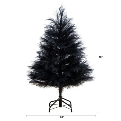 Image showing  4 ft. Artificial Halloween Black Pampas Grass Christmas Tree