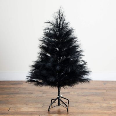 Image showing  4 ft. Artificial Halloween Black Pampas Grass Christmas Tree