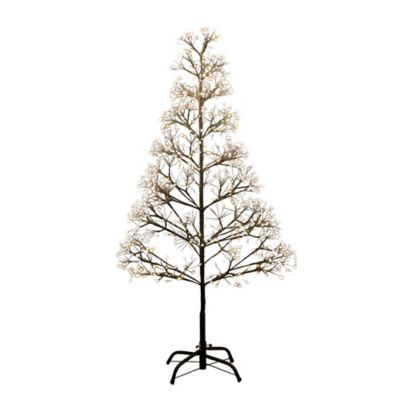 Nearly Natural 4 ft. Pre-Lit Artificial Halloween Black Starburst Tree with 800 Fairy Warm White LED Lights
