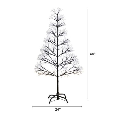Image showing  4 ft. Pre-Lit Artificial Halloween Black Starburst Tree with 800 Fairy Warm White LED Lights