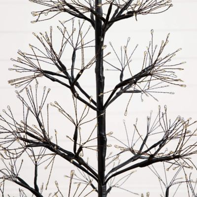 Image showing  4 ft. Pre-Lit Artificial Halloween Black Starburst Tree with 800 Fairy Warm White LED Lights