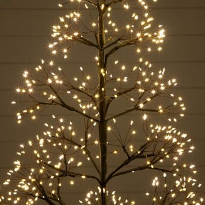 Image showing  4 ft. Pre-Lit Artificial Halloween Black Starburst Tree with 800 Fairy Warm White LED Lights