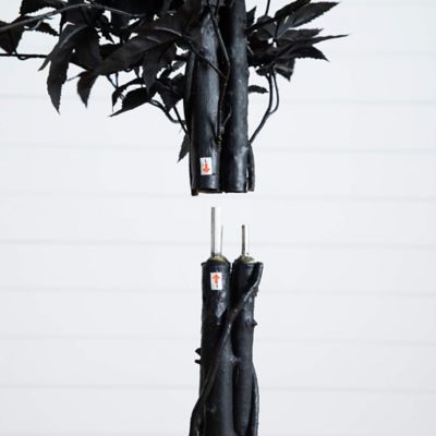 Image showing  6 ft. Artificial Halloween Black Maple Tree with Natural Trunk