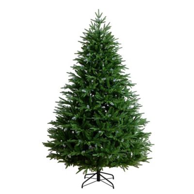Nearly Natural 7 ft. Pre-Lit Artificial Luxembourg Pine Christmas Tree with 340 Multicolored Traditional Bulb LED Lights