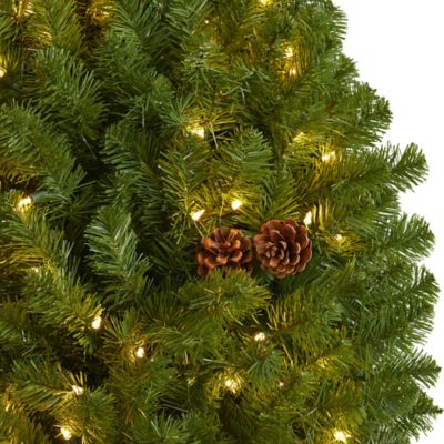 Image showing  5 ft. Giant Artificial Christmas Wreath with 280 Warm White Lights and Pine Cones