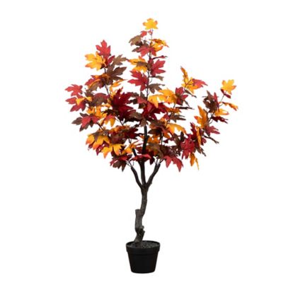 Nearly Natural 52 in. Autumn Smoky Maple Artificial Fall Tree