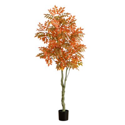 Nearly Natural 6 ft. Autumn Sumac Artificial Fall Tree