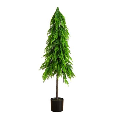 Nearly Natural 5 ft. Artificial Real Touch Down Swept Norfolk Pine Tree with Natural Look