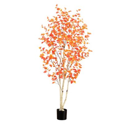 Nearly Natural 7 ft. Autumn Birch Artificial Fall Tree