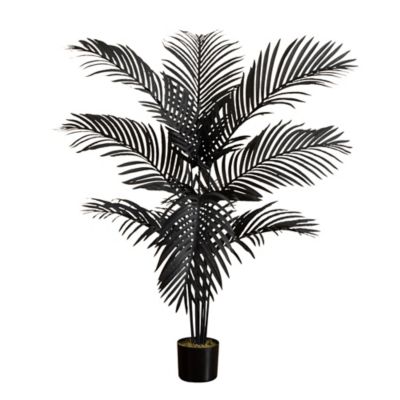 Nearly Natural 4 ft. Artificial Halloween Black Paradise Palm Tree