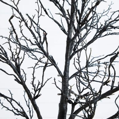 Image showing  7 ft. Pre-Lit Halloween Deluxe Black Twig Artificial Tree with 180 Orange & Purple LED Lights