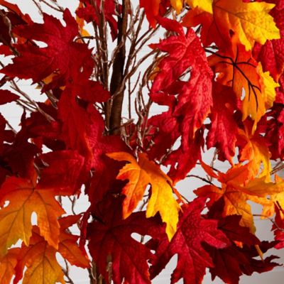 Image showing  7 ft. Pre-Lit Autumn Weeping Maple Artificial Fall Tree with 450 Warm White LED Lights