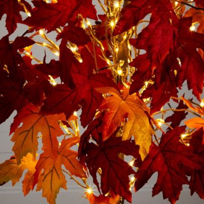 Image showing  7 ft. Pre-Lit Autumn Weeping Maple Artificial Fall Tree with 450 Warm White LED Lights