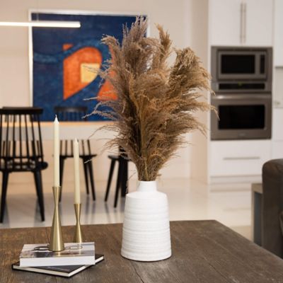 Image showing  30 in. Dried Natural Pampas Arrangement in Ceramic Vase