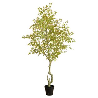 Nearly Natural 7 ft. Autumn Nandina Artificial Fall Tree