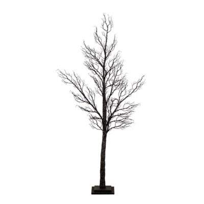 Nearly Natural 5 ft. Pre-Lit Halloween Minimalist Twig Artificial Fall Tree with 240 Orange & Purple LED Lights