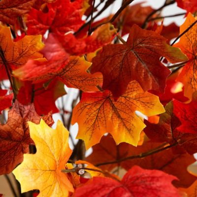 Image showing  4 ft. Pre-Lit Deluxe Autumn Maple Artificial Fall Tree with 68 Warm White LED Lights