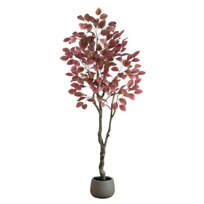 Nearly Natural 6 ft. Artificial Autumn Dogwood Fall Tree in Decorative Planter