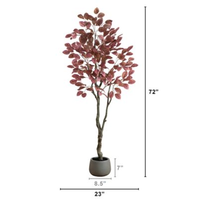 Image showing  6 ft. Artificial Autumn Dogwood Fall Tree in Decorative Planter
