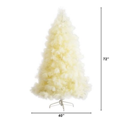 Image showing  6 ft. Artificial Off-White Pampas Grass Christmas Tree