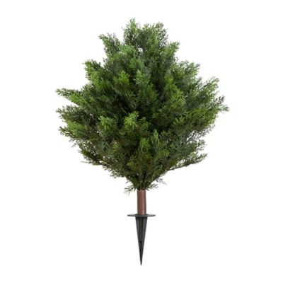 Nearly Natural 3 ft. UV Resistant Artificial Cedar Bush with Integrated Ground Stake (Indoor/Outdoor)