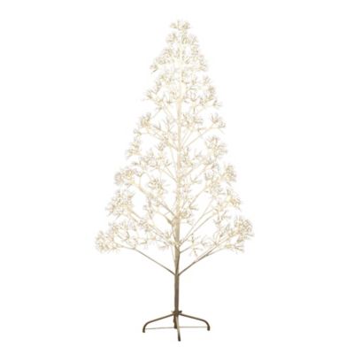 Nearly Natural 6 ft. Pre-Lit Artificial White Starburst Tree with 1680 Fairy Warm White LED Lights