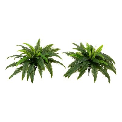 Nearly Natural 40 in. UV Resistant Artificial Boston Fern (Indoor/Outdoor) - Set of 2