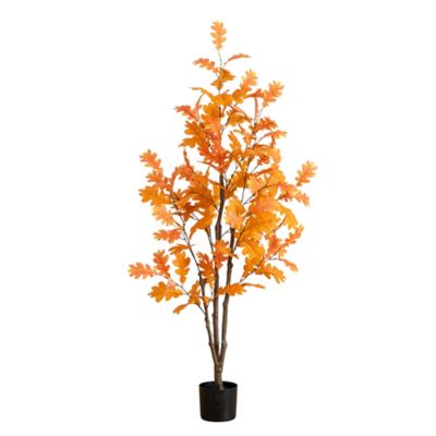 Nearly Natural 5 ft. Artificial Autumn Oak Tree