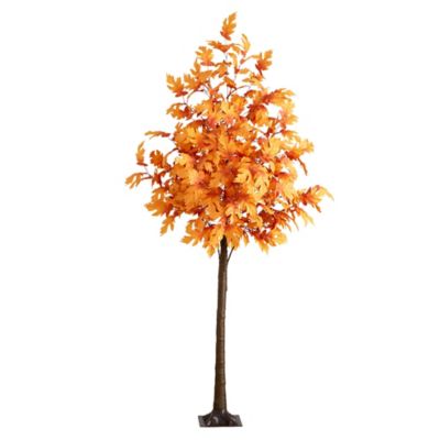 Nearly Natural 8 ft. Pre-Lit Autumn Maple Artificial Fall Tree with 660 Warm White LED Lights