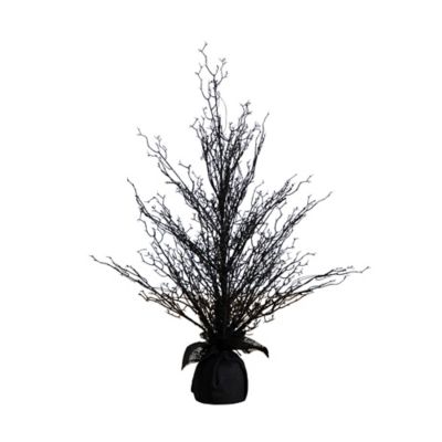 Nearly Natural 3 ft. Pre-Lit Halloween Black Twig Artificial Fall Tree in Burlap Planter with 52 Warm White LED Lights