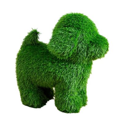 Nearly Natural 18 in. UV Resistant Artificial Grass Garden Plush Topiary Puppy Dog (Indoor/Outdoor)