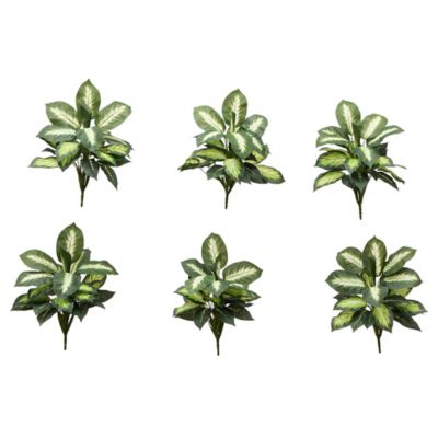 Nearly Natural 20 in. Artificial Golden Dieffenbachia Plant - Set of 6